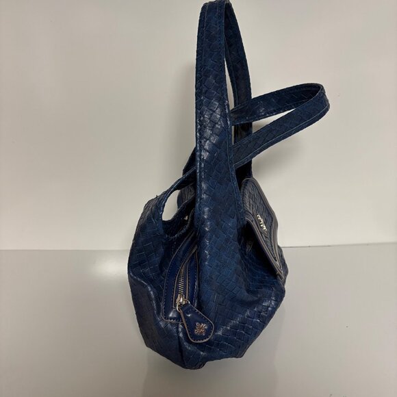 Simply Vera, Vera Wang Blue Purse Blue Woven Shoulder Bag Multiple Compartments - Picture 5 of 12